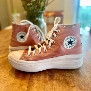 Converse Pink Platform Sneakers High-Top